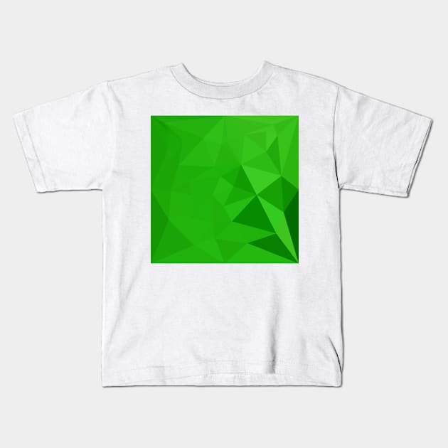 Bitter Lemon Green Abstract Low Polygon Background Kids T-Shirt by retrovectors